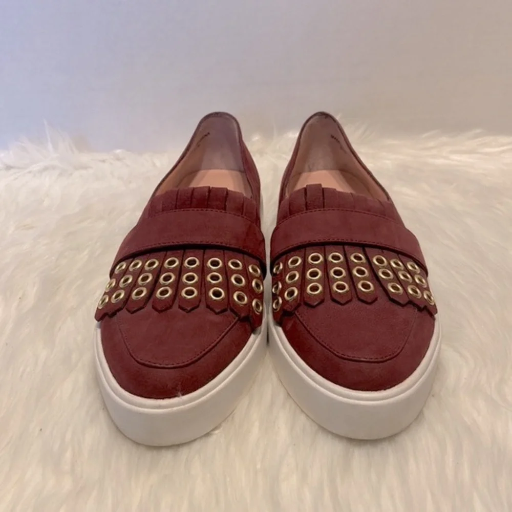 Kate Spade Courtney Grommet Slip On Burgundy Size 5 1/2 - Picture 3 of 11